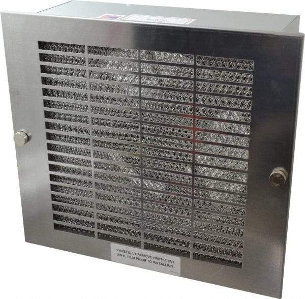 Cooper B-Line - 550 CFM, 1,600 RPM, Enclosure Cooling Fan Package - 13 Inch Wide x 4-9/16 Inch Deep x 11-5/8 Inch High, 60 W, 115 VAC, Stainless Steel Grill, Steel Enclosure - Exact Tool & Supply