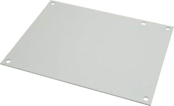 Cooper B-Line - 6-1/4" OAW x 8-1/4" OAH Powder Coat Finish Electrical Enclosure Nonperforated Panel - 10" x 8" Box, 14 Gauge Steel, Use with 1084-1/1086 RHC/1086-1 - Exact Tool & Supply