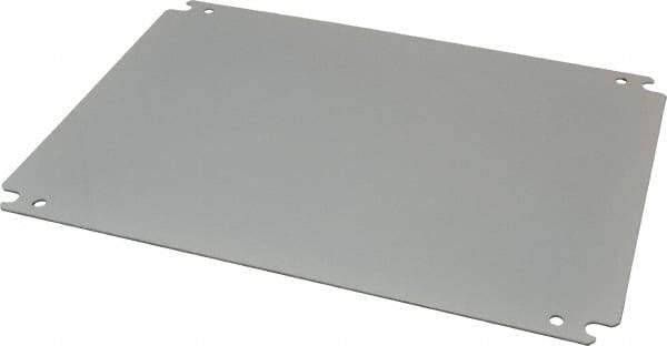 Cooper B-Line - 10" OAW x 14" OAH Powder Coat Finish Electrical Enclosure Nonperforated Panel - 16" x 12" Box, 14 Gauge Steel, Use with 161210-SD/161210-SDW/16126-FM/16126-SD/16128-SD/16128-SDW - Exact Tool & Supply