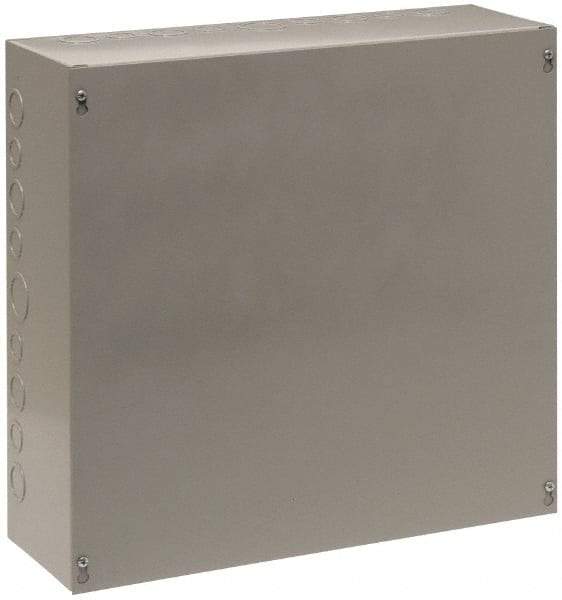 Cooper B-Line - Steel Junction Box Enclosure Screw Flat Cover - NEMA 1, 24" Wide x 24" High x 6" Deep - Exact Tool & Supply