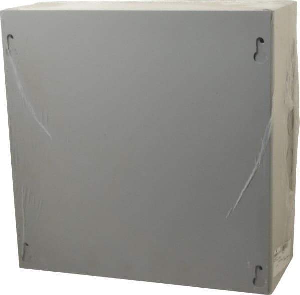 Cooper B-Line - Steel Junction Box Enclosure Screw Flat Cover - NEMA 1, 10" Wide x 10" High x 4" Deep - Exact Tool & Supply