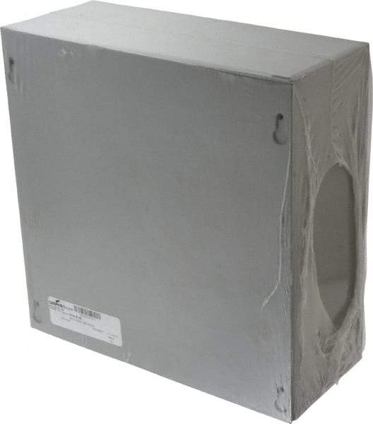 Cooper B-Line - Steel Junction Box Enclosure Screw Flat Cover - NEMA 1, 10" Wide x 10" High x 4" Deep - Exact Tool & Supply