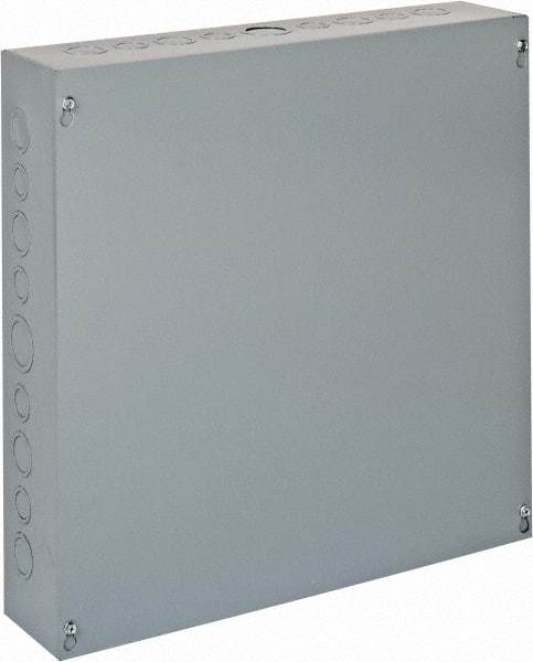 Cooper B-Line - Steel Junction Box Enclosure Screw Flat Cover - NEMA 1, 18" Wide x 18" High x 4" Deep - Exact Tool & Supply