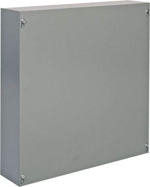 Cooper B-Line - Steel Junction Box Enclosure Screw Flat Cover - NEMA 1, 18" Wide x 18" High x 4" Deep - Exact Tool & Supply