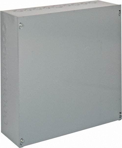 Cooper B-Line - Steel Junction Box Enclosure Screw Flat Cover - NEMA 1, 18" Wide x 18" High x 6" Deep - Exact Tool & Supply