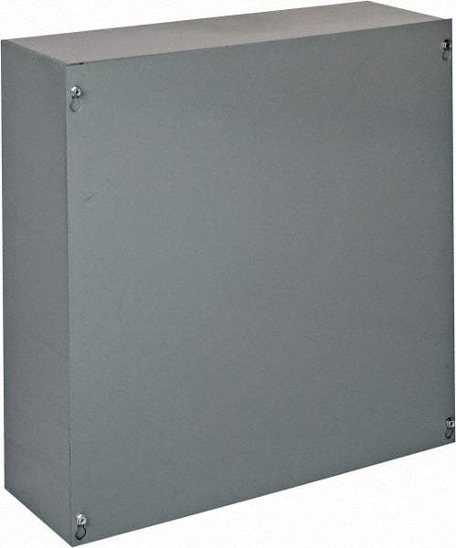 Cooper B-Line - Steel Junction Box Enclosure Screw Flat Cover - NEMA 1, 18" Wide x 18" High x 6" Deep - Exact Tool & Supply