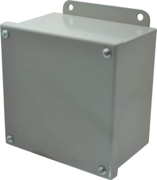 Cooper B-Line - Steel Standard Enclosure Screw Flat Cover - NEMA 12, 13, 6" Wide x 6" High x 4" Deep, Dirt-tight & Dust-tight - Exact Tool & Supply