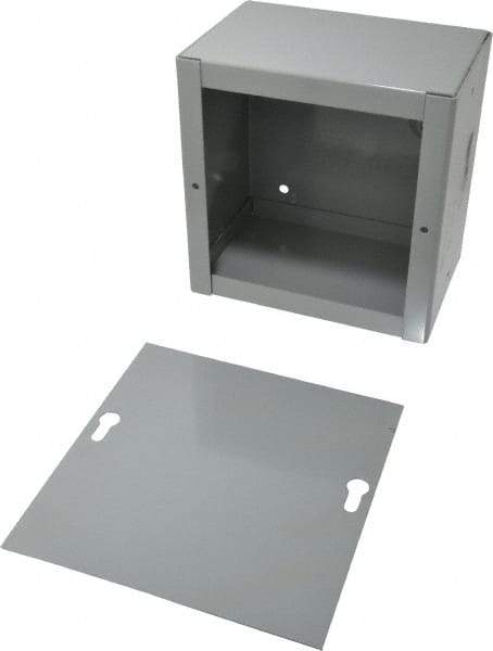 Cooper B-Line - Steel Junction Box Enclosure Screw Flat Cover - NEMA 1, 6" Wide x 6" High x 4" Deep - Exact Tool & Supply