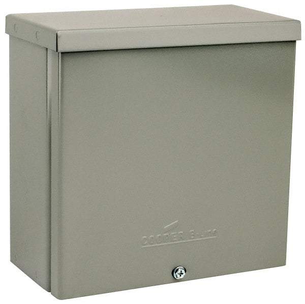 Cooper B-Line - Steel Junction Box Enclosure Screw Flat Cover - NEMA 3R, 8" Wide x 8" High x 4" Deep, Rainproof - Exact Tool & Supply