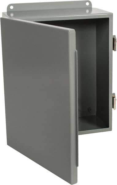 Cooper B-Line - Steel Standard Enclosure Hinge Flat Cover - NEMA 12, 13, 10" Wide x 12" High x 5" Deep, Dirt-tight & Dust-tight - Exact Tool & Supply