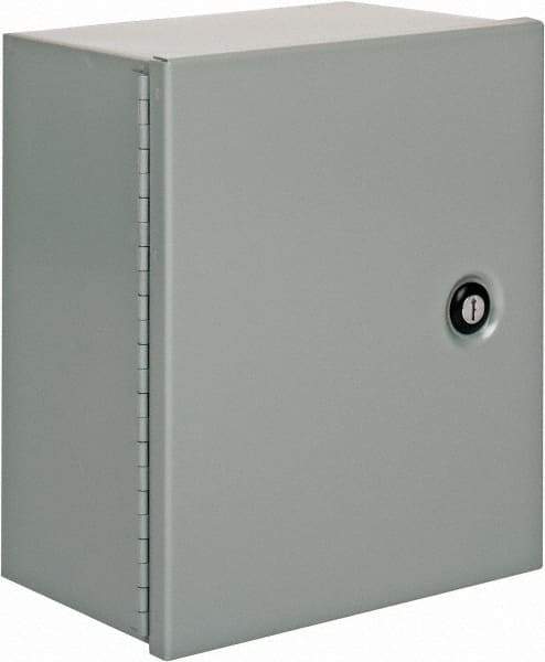 Cooper B-Line - Steel Standard Enclosure Hinge Flat Cover - NEMA 1, 10" Wide x 12" High x 6" Deep - Exact Tool & Supply