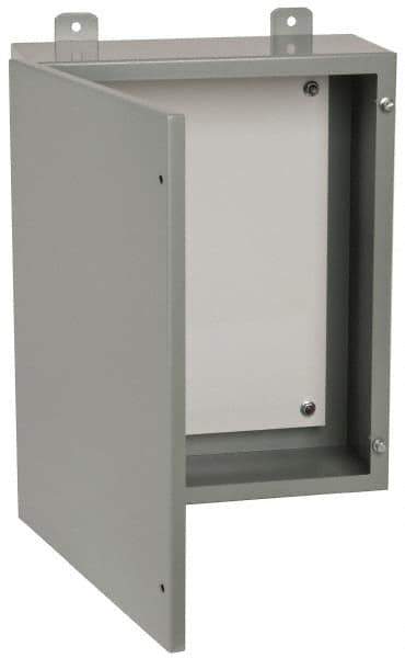 Cooper B-Line - Steel Standard Enclosure Hinge Flat Cover - NEMA 12, 13, 16" Wide x 20" High x 7" Deep, Dirt-tight & Dust-tight - Exact Tool & Supply
