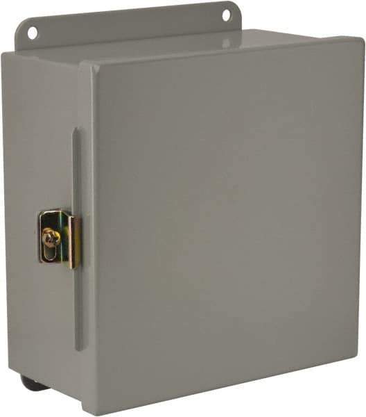 Cooper B-Line - Steel Standard Enclosure Hinge Flat Cover - NEMA 12, 13, 8" Wide x 8" High x 4" Deep, Dirt-tight & Dust-tight - Exact Tool & Supply