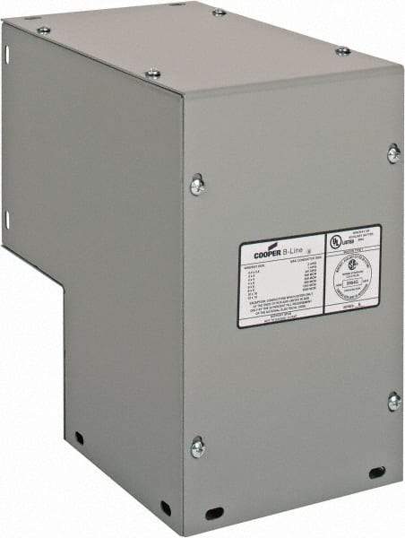 Cooper B-Line - 6 Inch Wide x 6 Inch High, Raceway Elbow End - 90°, Gray, For Use with Lay In Wireways, Type 1 Screw Cover Wireway - Exact Tool & Supply