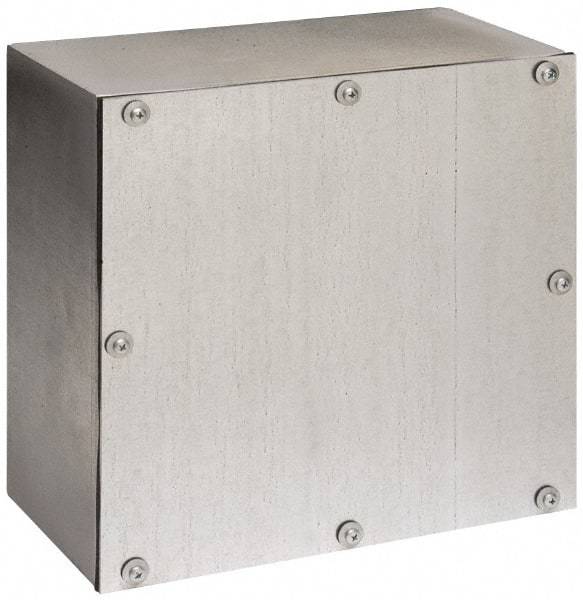 Cooper B-Line - Steel Junction Box Enclosure Screw Flat Cover - NEMA 3, 12, 12" Wide x 12" High x 6" Deep, Rainproof - Exact Tool & Supply