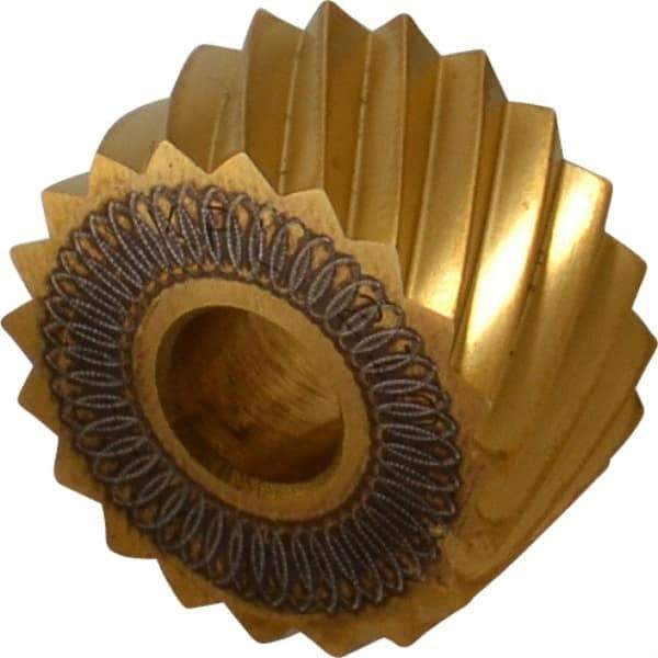 Dorian Tool - 3/4" Diam, 90° Tooth Angle, 10 TPI, Standard (Shape), Form Type High Speed Steel Left-Hand Diagonal Knurl Wheel - 3/8" Face Width, 1/4" Hole, Circular Pitch, 30° Helix, Bright Finish, Series A - Exact Tool & Supply