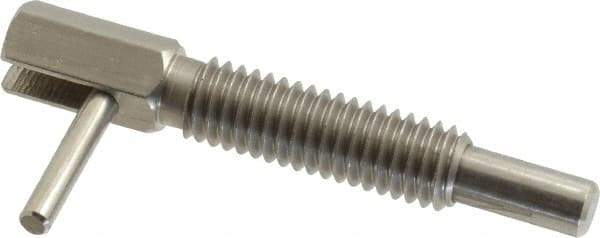 Gibraltar - 3/8-16, 1.18" Thread Length, 1/4" Plunger Diam, 0.75 Lb Init to 3.75 Lb Final End Force, Stainless Steel Locking L Handle Plunger - 2" Body Length, 1.31" Length Under Head, 0.56" Plunger Projection - Exact Tool & Supply