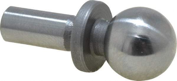 Gibraltar - 3/8" Ball Diam, 3/16" Shank Diam, Steel Inspection Tooling Ball - Press-Fit Shank, 3/4" Ball Center to Shank Bottom, 0.3" Ball Center to Shoulder Bottom, with Shoulder - Exact Tool & Supply