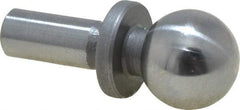 Gibraltar - 3/8" Ball Diam, 3/16" Shank Diam, Steel Inspection Tooling Ball - Press-Fit Shank, 3/4" Ball Center to Shank Bottom, 0.3" Ball Center to Shoulder Bottom, with Shoulder - Exact Tool & Supply