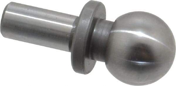 Gibraltar - 1/2" Ball Diam, 1/4" Shank Diam, Steel Inspection Tooling Ball - Slip-Fit Shank, 15/16" Ball Center to Shank Bottom, 0.4" Ball Center to Shoulder Bottom, with Shoulder - Exact Tool & Supply