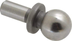 Gibraltar - 1/2" Ball Diam, 1/4" Shank Diam, Steel Inspection Tooling Ball - Press-Fit Shank, 15/16" Ball Center to Shank Bottom, 0.4" Ball Center to Shoulder Bottom, with Shoulder - Exact Tool & Supply