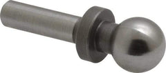 Gibraltar - 1/2" Ball Diam, 1/4" Shank Diam, Steel Inspection Tooling Ball - Slip-Fit Shank, 1-3/8" Ball Center to Shank Bottom, 1/2" Ball Center to Shoulder Bottom, with Shoulder - Exact Tool & Supply