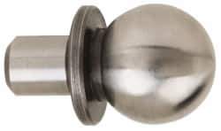 Gibraltar - 1/2" Ball Diam, 1/4" Shank Diam, Steel Inspection Tooling Ball - Thread Shank, 5/8" Ball Center to Shank Bottom, 5/16" Ball Center to Shoulder Bottom, with Shoulder - Exact Tool & Supply
