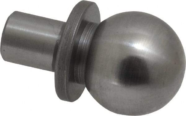 Gibraltar - 1/2" Ball Diam, 1/4" Shank Diam, Steel Inspection Tooling Ball - Thread Shank, 5/8" Ball Center to Shank Bottom, 5/16" Ball Center to Shoulder Bottom, with Shoulder - Exact Tool & Supply