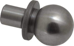 Gibraltar - 1/2" Ball Diam, 1/4" Shank Diam, Steel Inspection Tooling Ball - Thread Shank, 5/8" Ball Center to Shank Bottom, 5/16" Ball Center to Shoulder Bottom, with Shoulder - Exact Tool & Supply