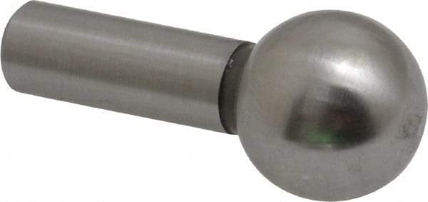 Gibraltar - 1/2" Ball Diam, 1/4" Shank Diam, Steel Inspection Tooling Ball - Press-Fit Shank, 15/16" Ball Center to Shank Bottom - Exact Tool & Supply