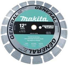 Makita - 14" Diam, 20mm Arbor Hole Diam, Wet & Dry Cut Saw Blade - Diamond-Tipped, Standard Round Arbor - Exact Tool & Supply