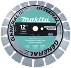 Makita - 14" Diam, 20mm Arbor Hole Diam, Wet & Dry Cut Saw Blade - Diamond-Tipped, Standard Round Arbor - Exact Tool & Supply