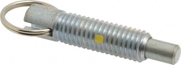 Gibraltar - 1/2-13, 1.4" Thread Length, 5/16" Plunger Diam, 1/2" Plunger Projection, 2.5 Lb Init to 5 Lb Final End Force, Steel Locking Pull Ring Plunger - Exact Tool & Supply