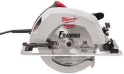 Milwaukee Tool - 15 Amps, 10-1/4" Blade Diam, 5,200 RPM, Electric Circular Saw - 120 Volts, 3.1 hp, 12' Cord Length, 5/8" Arbor Hole, Right Blade - Exact Tool & Supply