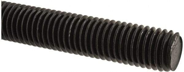 Value Collection - 5/8-11 UNC (Coarse), 6' Long, Medium Carbon Steel Threaded Rod - Black Oxide Finish, Right Hand Thread - Exact Tool & Supply