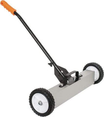 Shields Magnetics - 24" Long Push Magnetic Sweeper with Wheels - 6-13/16" Wide x 13" High x 48" Long, 7" Wheel Diam, 3/4 to 1-1/2" Clearance - Exact Tool & Supply