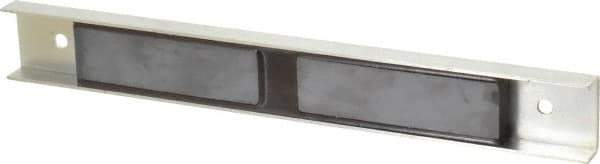 Eclipse - 30 Max Pull Force Lb, 12" Long x 1-1/2" Wide x 5/8" Thick, Rectangular Channel, Ceramic Fixture Magnet - 212°F Max Operating Temp, 0.01" Mounting Hole Diam, Stainless Steel Housing - Exact Tool & Supply