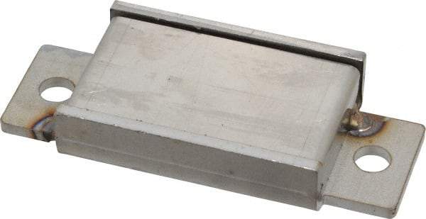 Mag-Mate - 15.5 Max Pull Force Lb, 3-1/4" Long x 1-3/8" Wide x 9/16" Thick, End Mount Horseshoe, Ceramic Fixture Magnet - 300°F Max Operating Temp, 2-5/8mm Mounting Hole Diam, 1/4-20 M6 Mounting Hole, Stainless Steel Housing - Exact Tool & Supply