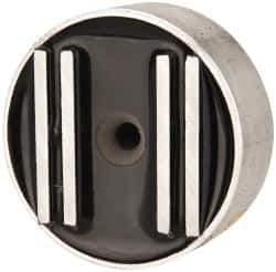 Mag-Mate - 1" Long x 2-1/2" Diam x 1" High, 1 Mounting Hole, 4 Poles, Cylindrical Neodymium Rare Earth Holding Magnet - 40 Lb Average & 90 Lb Max Pull Force, 1/4 Mounting Hole, Through Hole Style, 200°F Max Operating Temp - Exact Tool & Supply