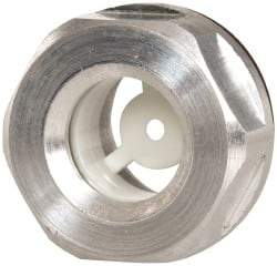 J.W. Winco - G 3/8 Thread, 20mm Distance Across Flats, Aluminum Oil Level Sight Glasses - 22mm Flange Diameter, 7.5mm Head Height, 8mm Length Under Head - Exact Tool & Supply