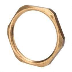 J.W. Winco - G 1-1/4 Thread, 46mm Distance Across Flats, Brass Oil Level Sight Glasses - 5.5mm Head Height - Exact Tool & Supply