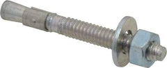 Red Head - 1/4 Inch Diameter, 1/4-20 Inch Thread, 2-1/4 Inch Overall Length, Grade 3, Wedge Expansion Concrete Anchor - Steel, Zinc Plated, 1-1/4 Inch Thread Length, Tie Wire Head, 1/4 Inch Drill - Exact Tool & Supply