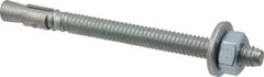 Red Head - 1/4 Inch Diameter, 1/4-20 Inch Thread, 3-1/4 Inch Overall Length, Grade 3, Wedge Expansion Concrete Anchor - Steel, Zinc Plated, 2-1/4 Inch Thread Length, Tie Wire Head, 1/4 Inch Drill - Exact Tool & Supply