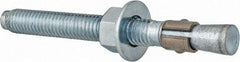 Red Head - 3/8 Inch Diameter, 3/8-16 Inch Thread, 3-3/4 Inch Overall Length, Grade 3, Wedge Expansion Concrete Anchor - Steel, Zinc Plated, 2-1/2 Inch Thread Length, Tie Wire Head, 3/8 Inch Drill - Exact Tool & Supply