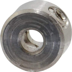 Climax Metal Products - 1/8" Bore, Stainless Steel, Set Screw Solid Set Screw Collars - 3/8" Outside Diam, 1/4" Wide - Exact Tool & Supply