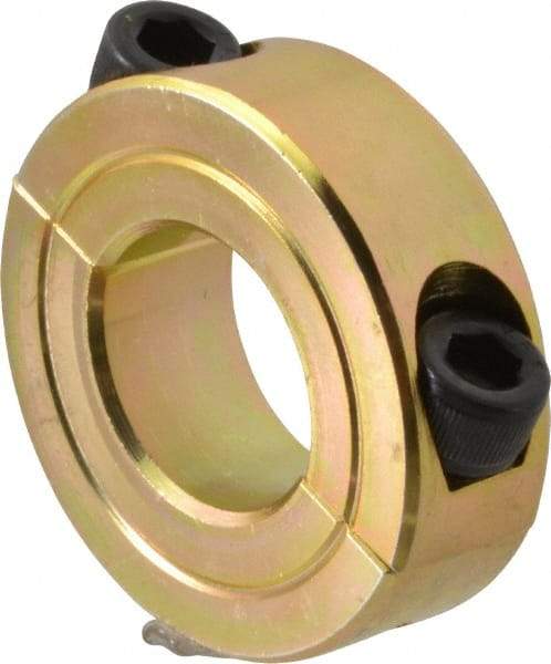 Climax Metal Products - 13/16" Bore, Steel, Two Piece Clamping Shaft Collar - 1-5/8" Outside Diam, 1/2" Wide - Exact Tool & Supply