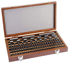 Mitutoyo - 81 Piece, 0.05 to 4", Grade 00, Ceramic Gage Block Set - Rectangular, 3µ (0.05-1"), 4µ (2"), 5µ (3"), 6µ (4") Tolerance - Exact Tool & Supply