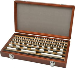 Mitutoyo - 81 Piece, 0.05 to 4", Grade 0, Ceramic Gage Block Set - Rectangular, 10µ (3"), 12µ (4"), 5µ (0.05-0.4"), 6µ (0.45-1"), 8µ (2") Tolerance - Exact Tool & Supply