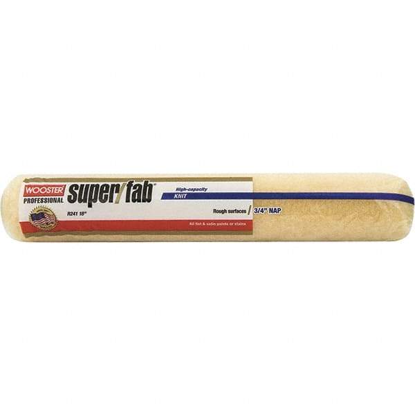 Wooster Brush - 3/4" Nap, 18" Wide Paint Roller - Semi-Rough to Rough Texture, Synthetic Knit - Exact Tool & Supply