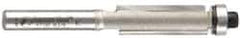 Amana Tool - 3/8" Cut Diam, 1" Length of Cut, 2 Flute Flush Trim Edge Profile Router Bit - Carbide-Tipped, 1/4" Shank Diam, 2-5/8" OAL, Uncoated - Exact Tool & Supply